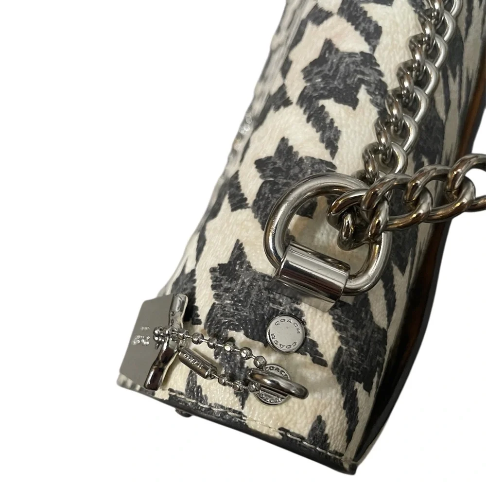 Coach Klare Houndstooth 2-Way Crossbody Classic Shoulder Flap Bag 2023